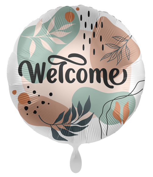 Folienballon - welcome, Blätter - ø 43cm